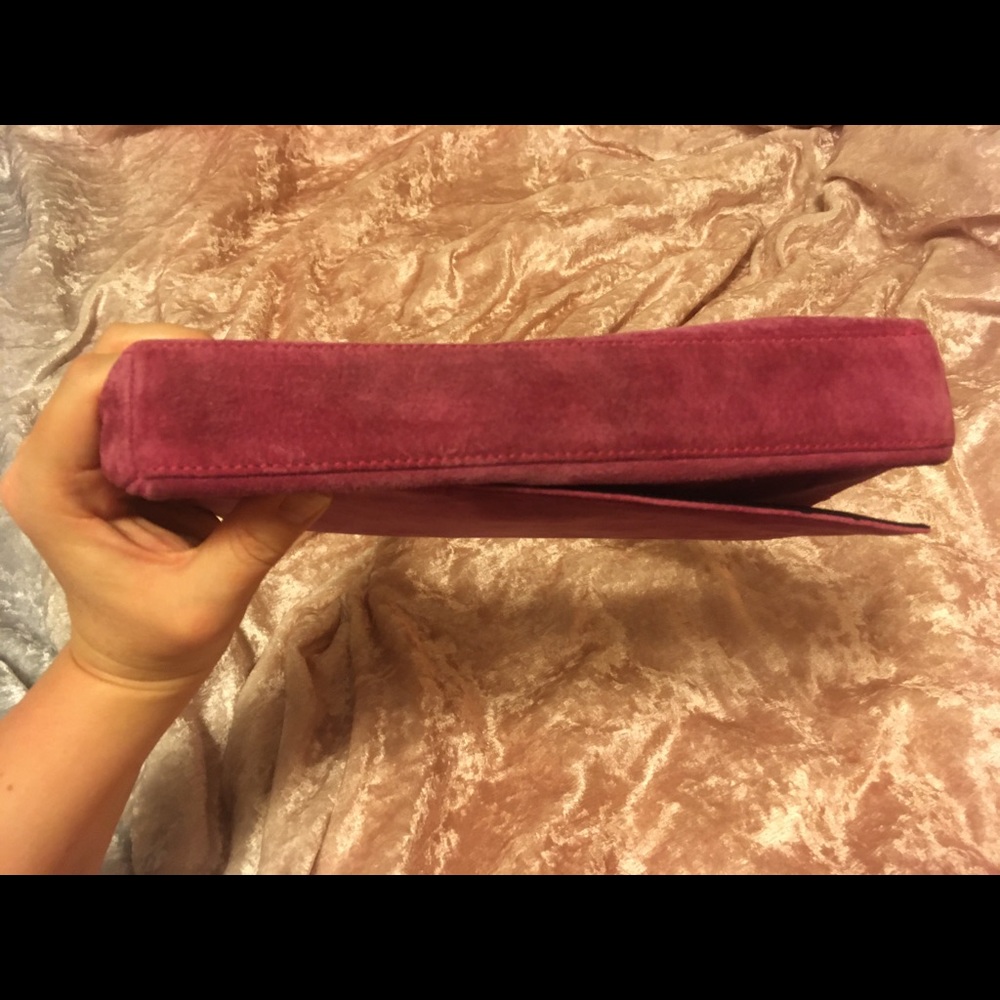 NWOT pink Suede mini BeBe Purse! - Picture 3 of 6